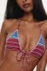 Paradise Micro Halter Bikini Top - Red Summer Stripe sold by Frankie's Bikinis