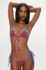 Paradise Micro Halter Bikini Top - Red Summer Stripe sold by Frankie's Bikinis