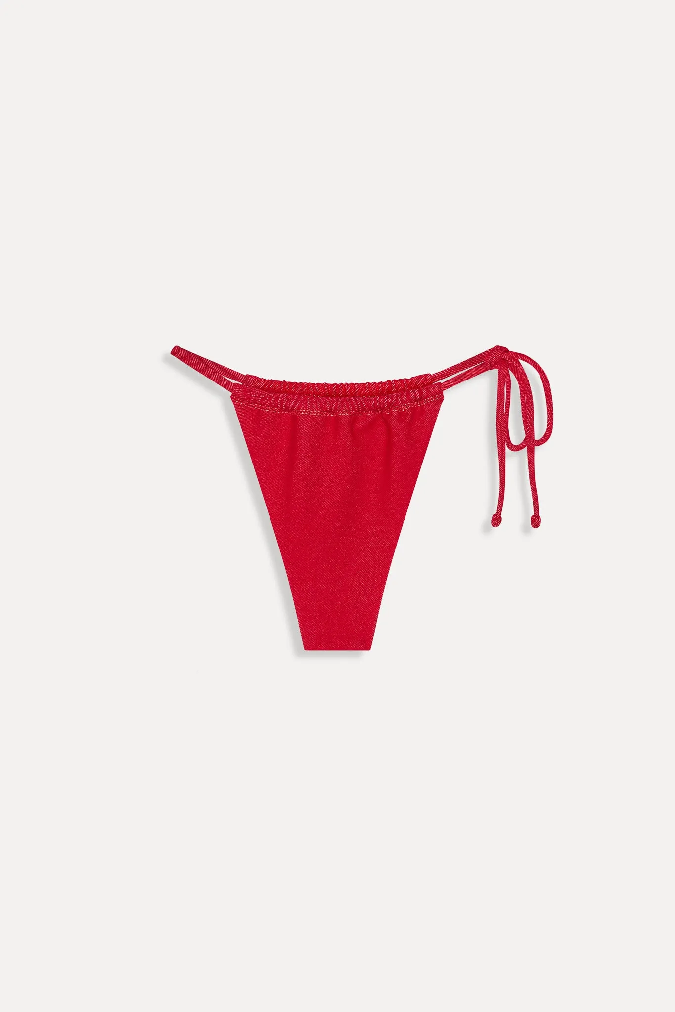 Tia Skimpy Denim Bikini Bottom - Red Denim sold by Frankie's Bikinis product image thumbnail 3