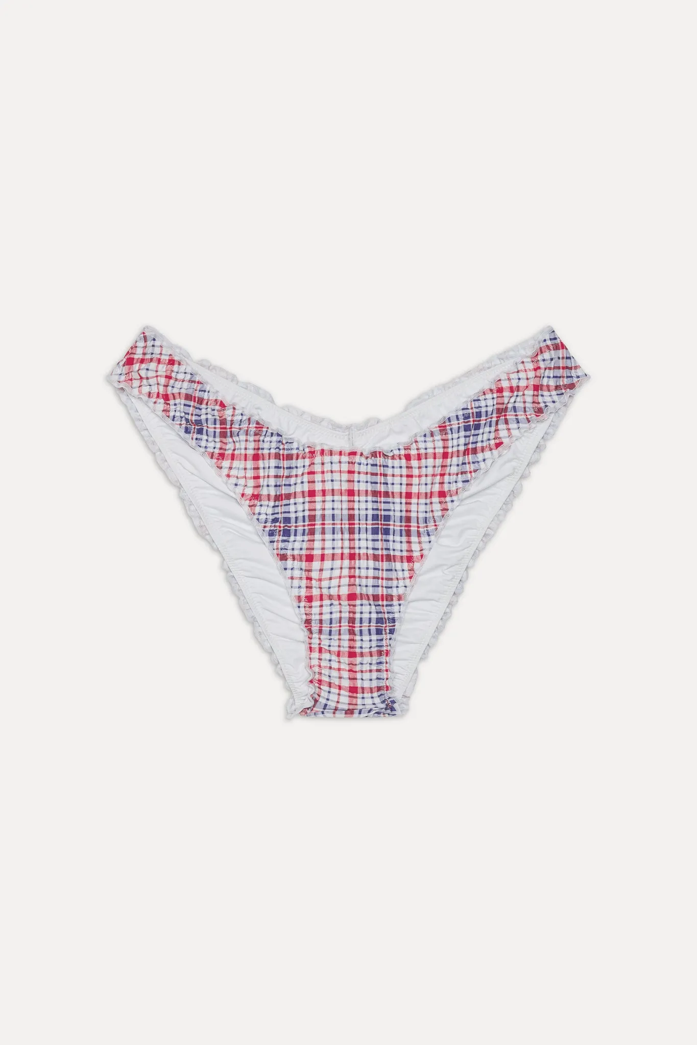 Charlotte Cheeky Bikini Bottom - Americana Plaid sold by Frankie's Bikinis product image thumbnail 3