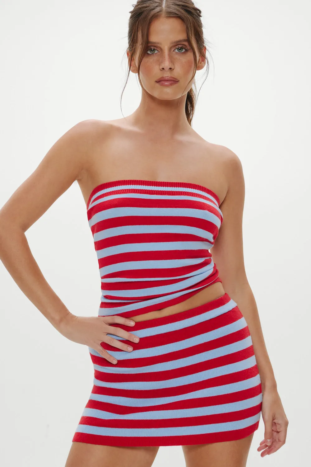 Marialla Knit Mini Skort - Blue Raspberry sold by Frankie's Bikinis product image thumbnail 2