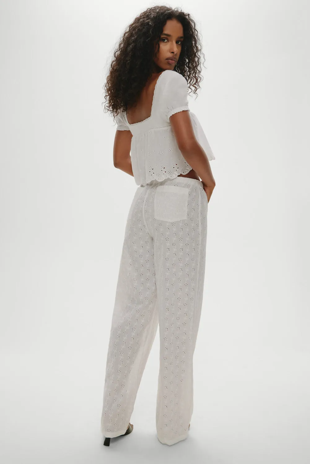 Princess Cropped Blouse - Daisy Eyelet sold by Frankie's Bikinis product image thumbnail 4