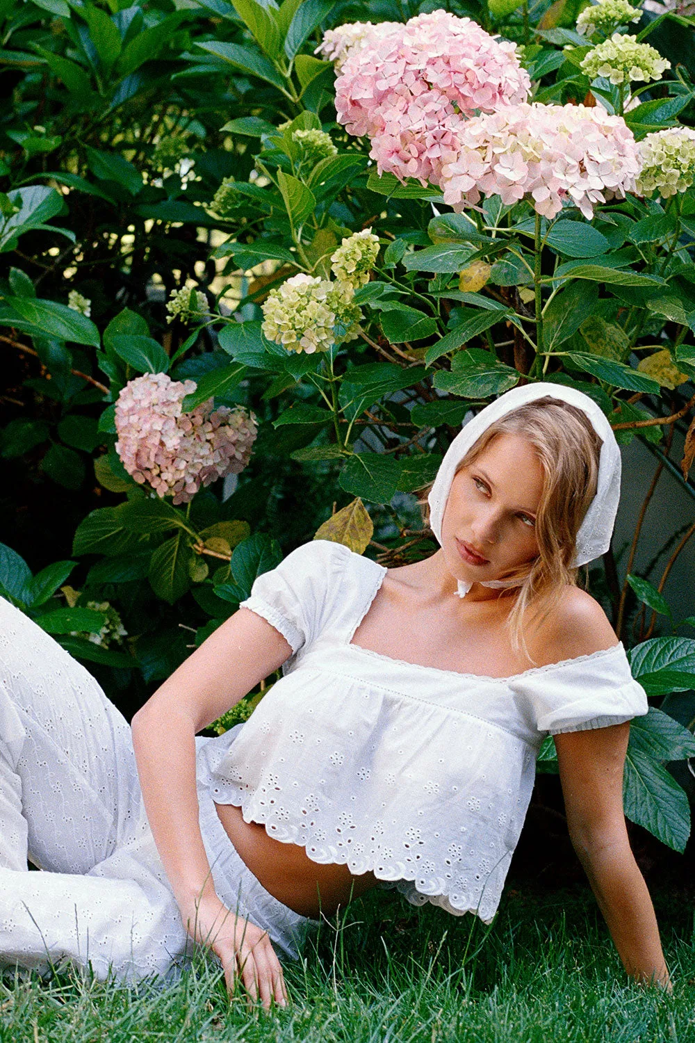 Princess Cropped Blouse - Daisy Eyelet sold by Frankie's Bikinis