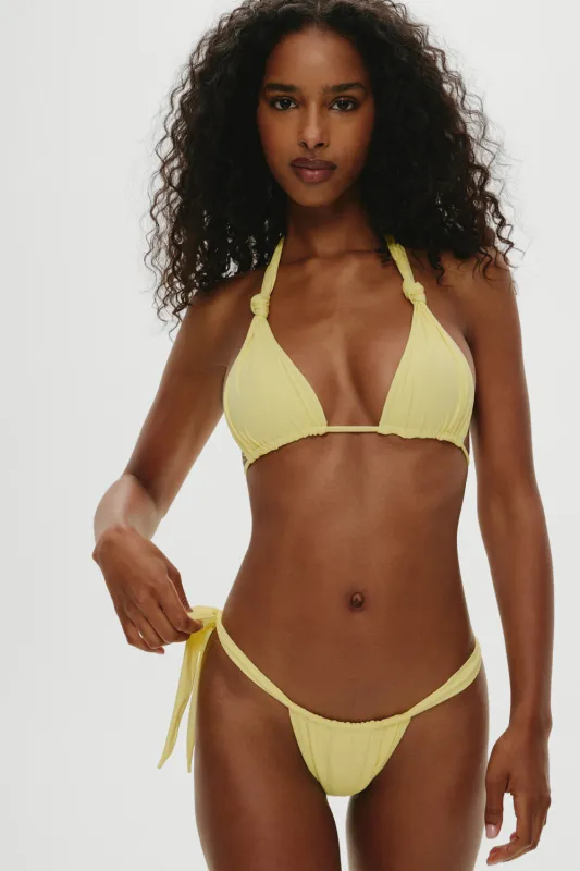 Kealy Triangle Halter Bikini Top - Yellow Iris sold by Frankie's Bikinis