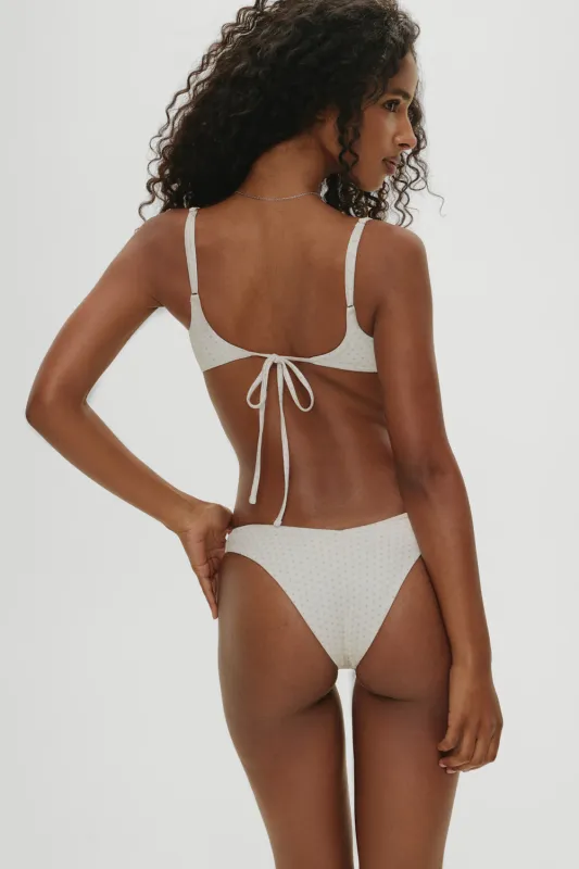 x Khy Enzo Cheeky Bikini Bottom - Pearl Dot sold by Frankie's Bikinis