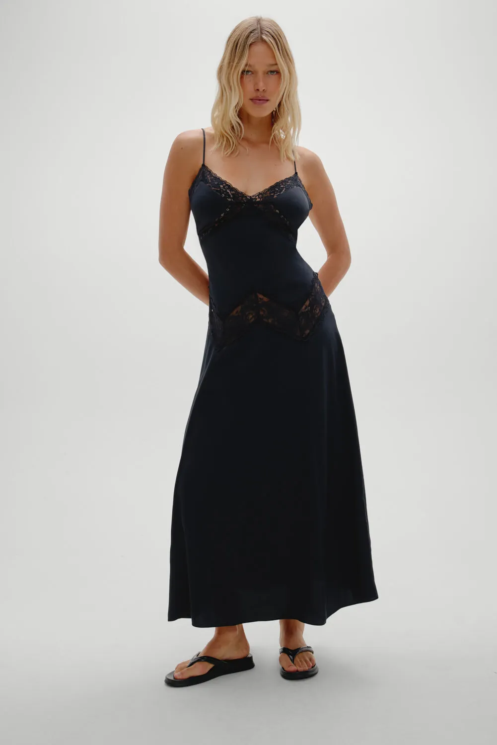 Ethereal Satin Lace Maxi Dress - Meet Me At Dusk sold by Frankie's Bikinis product image thumbnail 2