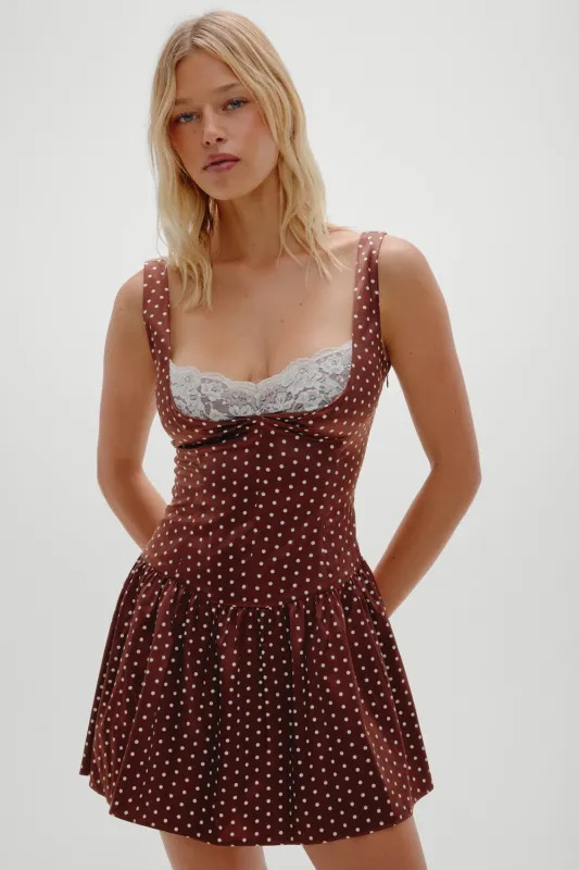 Enchantment Mini Dress - Chocolate Dot sold by Frankie's Bikinis