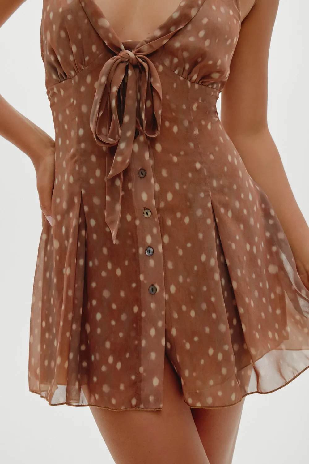 Bloom Button Up Mini Dress - Fawn sold by Frankie's Bikinis product image thumbnail 4
