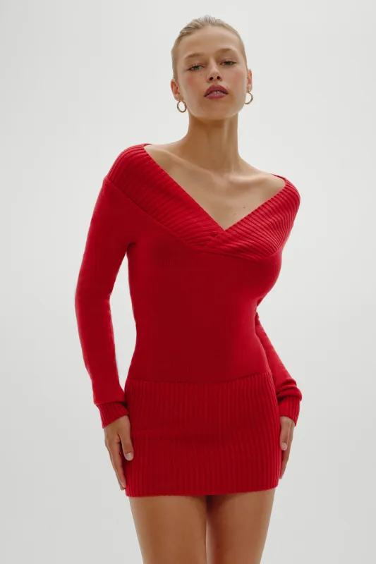 Jade Long Sleeve Knit Mini Dress - Heartstrings sold by Frankie's Bikinis