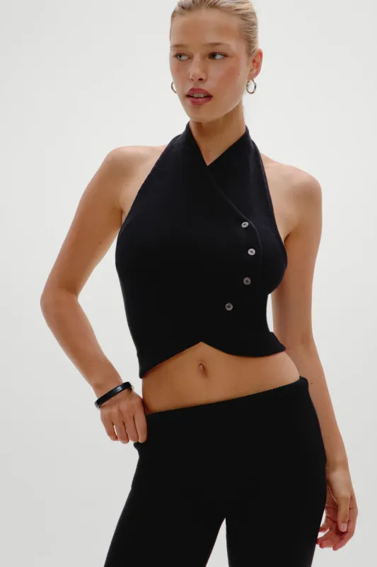 Ryder Knit Halter Top - Black sold by Frankie's Bikinis