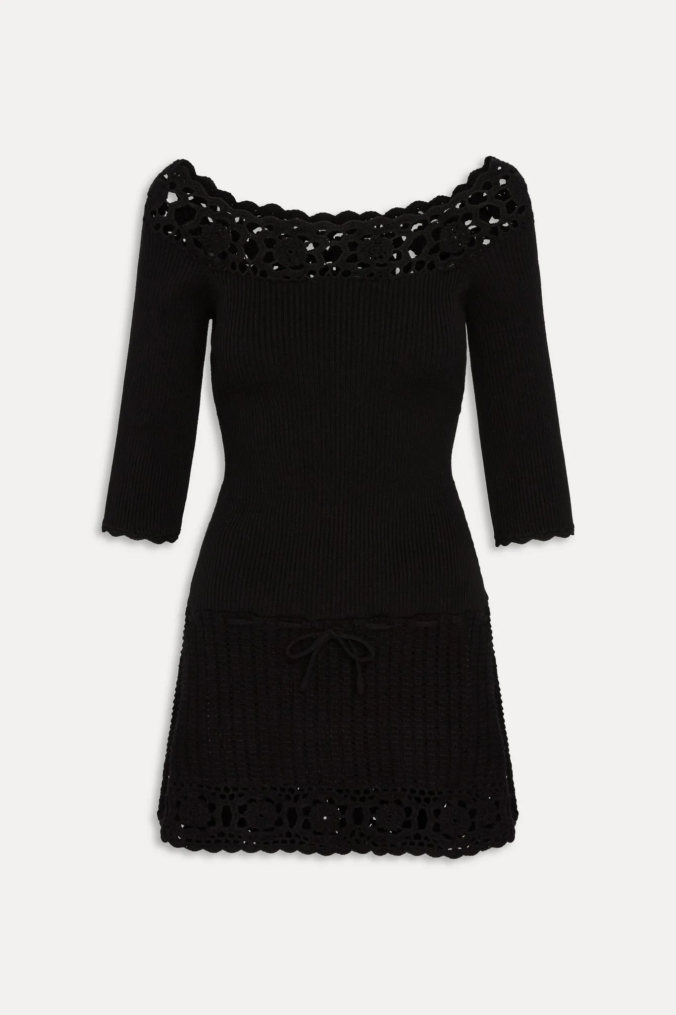 Kaia Crochet Knit Mini Dress - Black sold by Frankie's Bikinis product image thumbnail 3