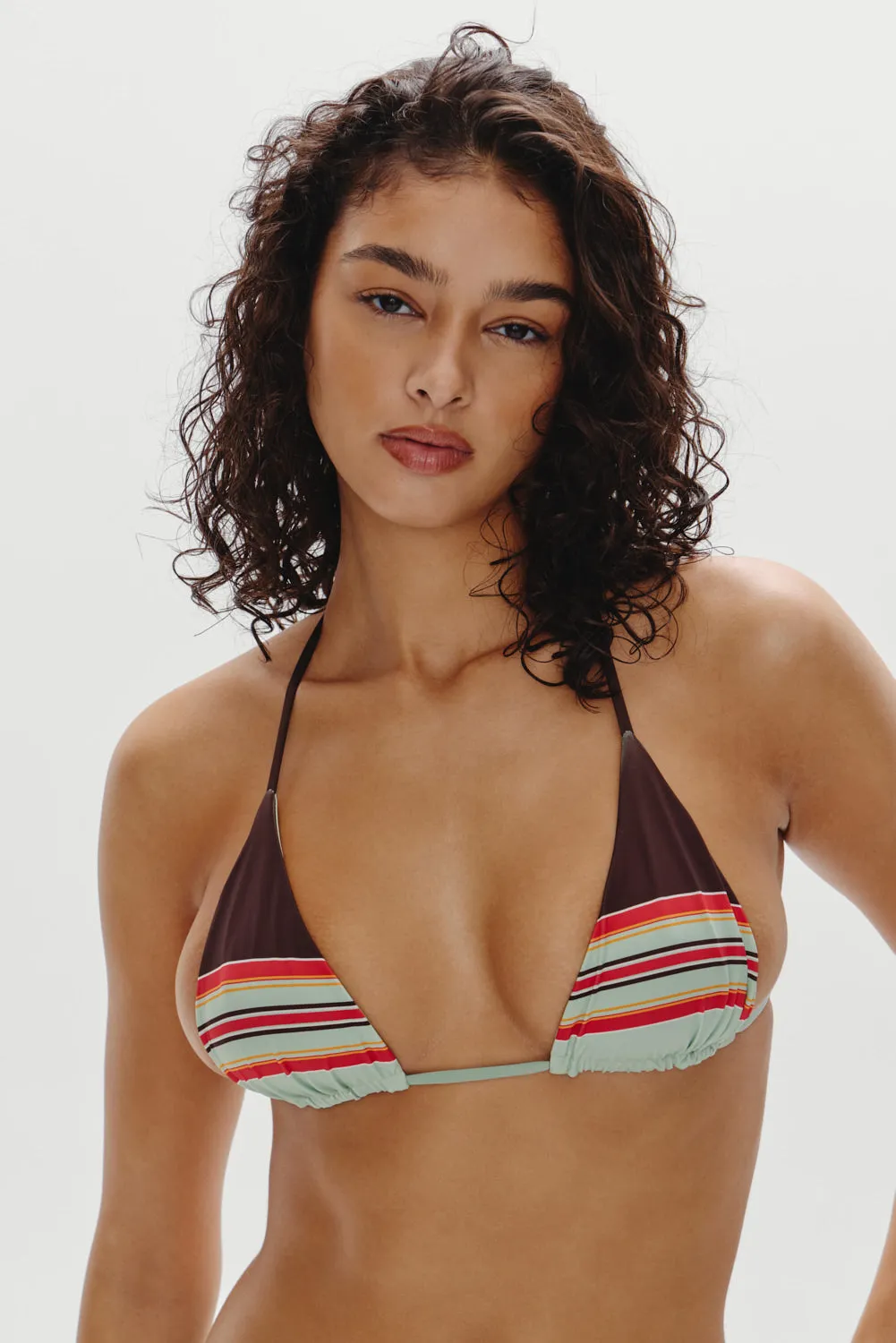 Nick Striped Triangle Bikini Top - Desert Dusk sold by Frankie's Bikinis product image thumbnail 2