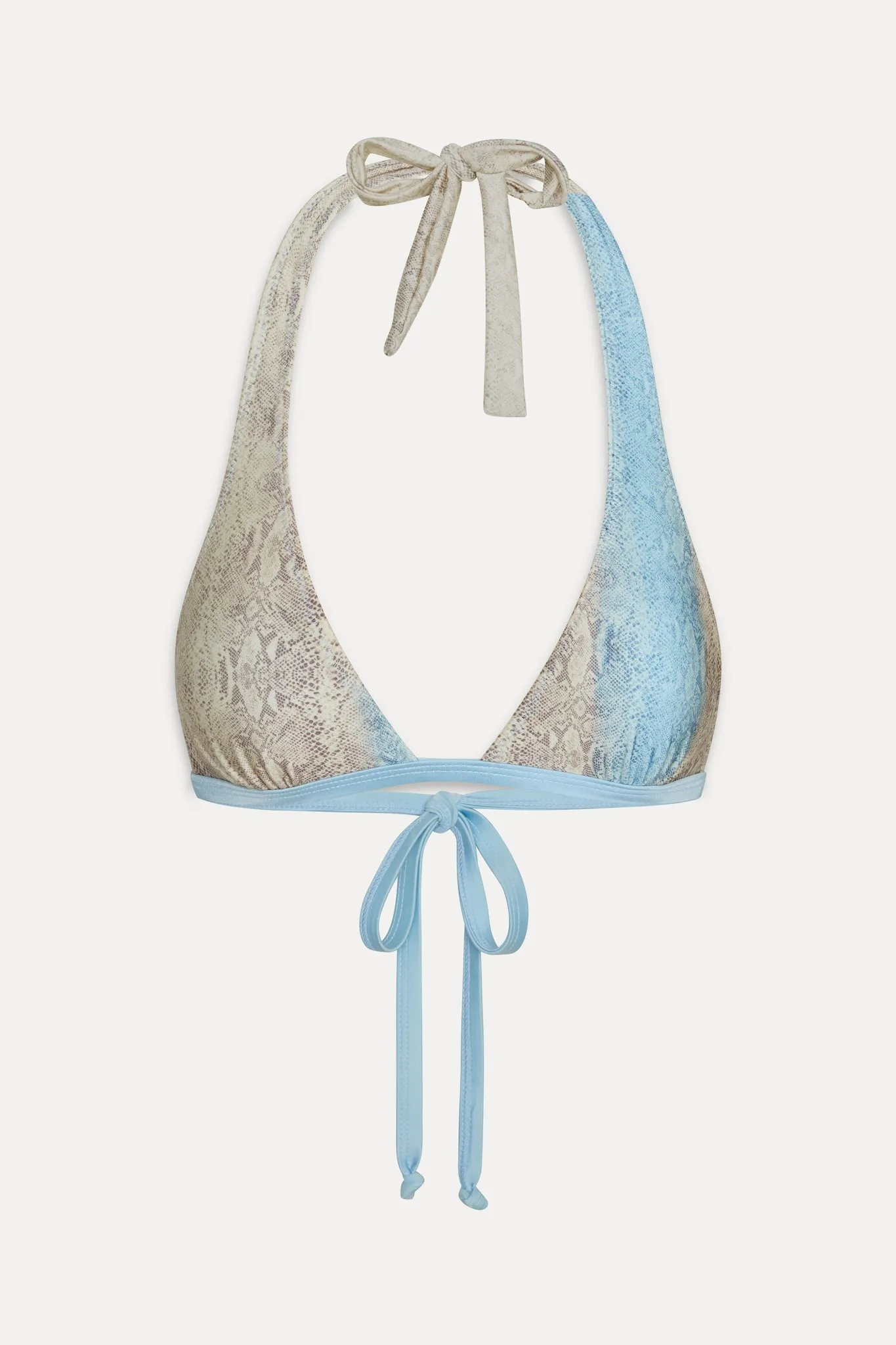 Frank Satin Halter Bikini Top - Blue Python sold by Frankie's Bikinis product image thumbnail 3