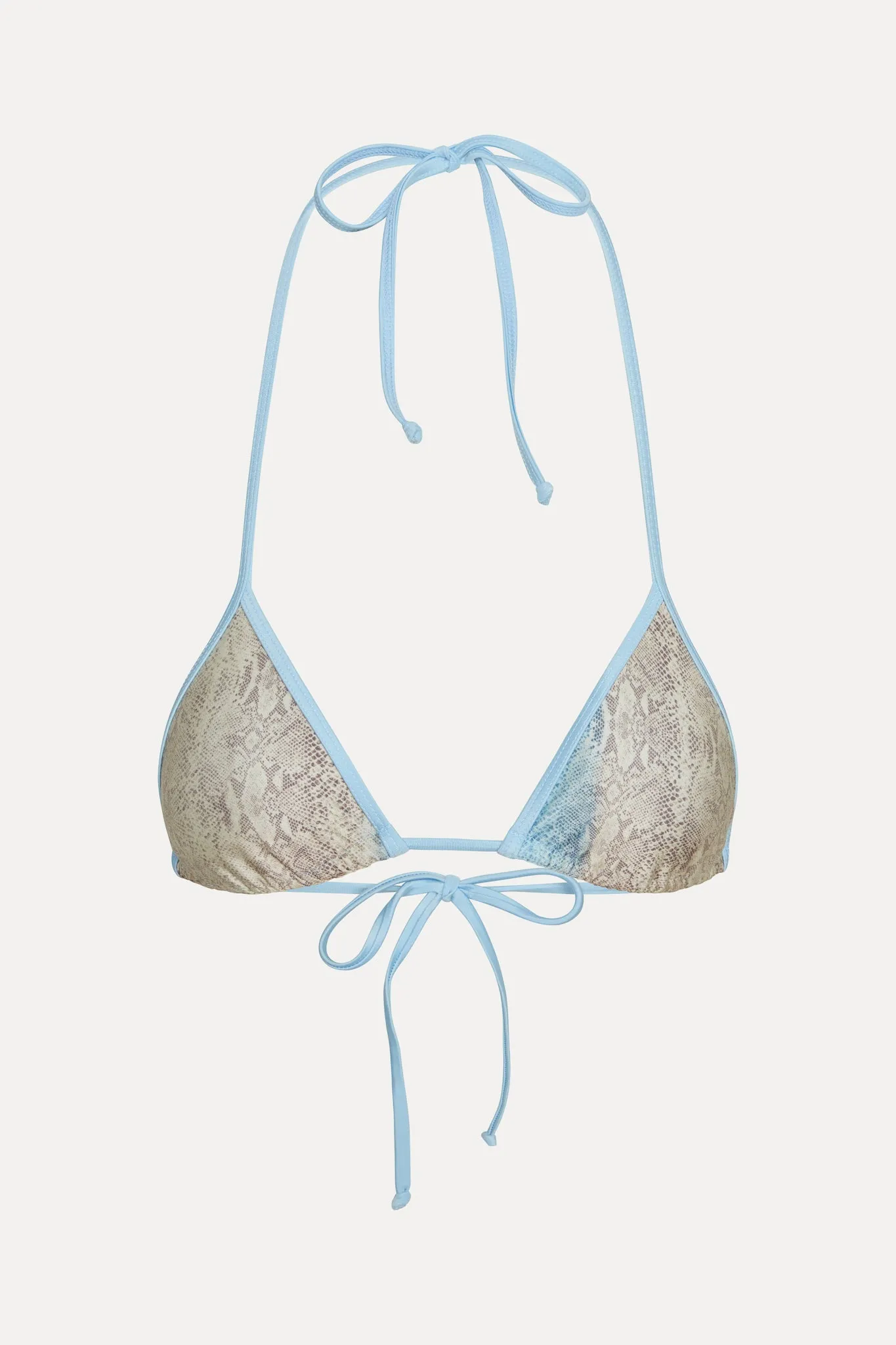 Nick Satin Triangle Bikini Top - Blue Python sold by Frankie's Bikinis product image thumbnail 3