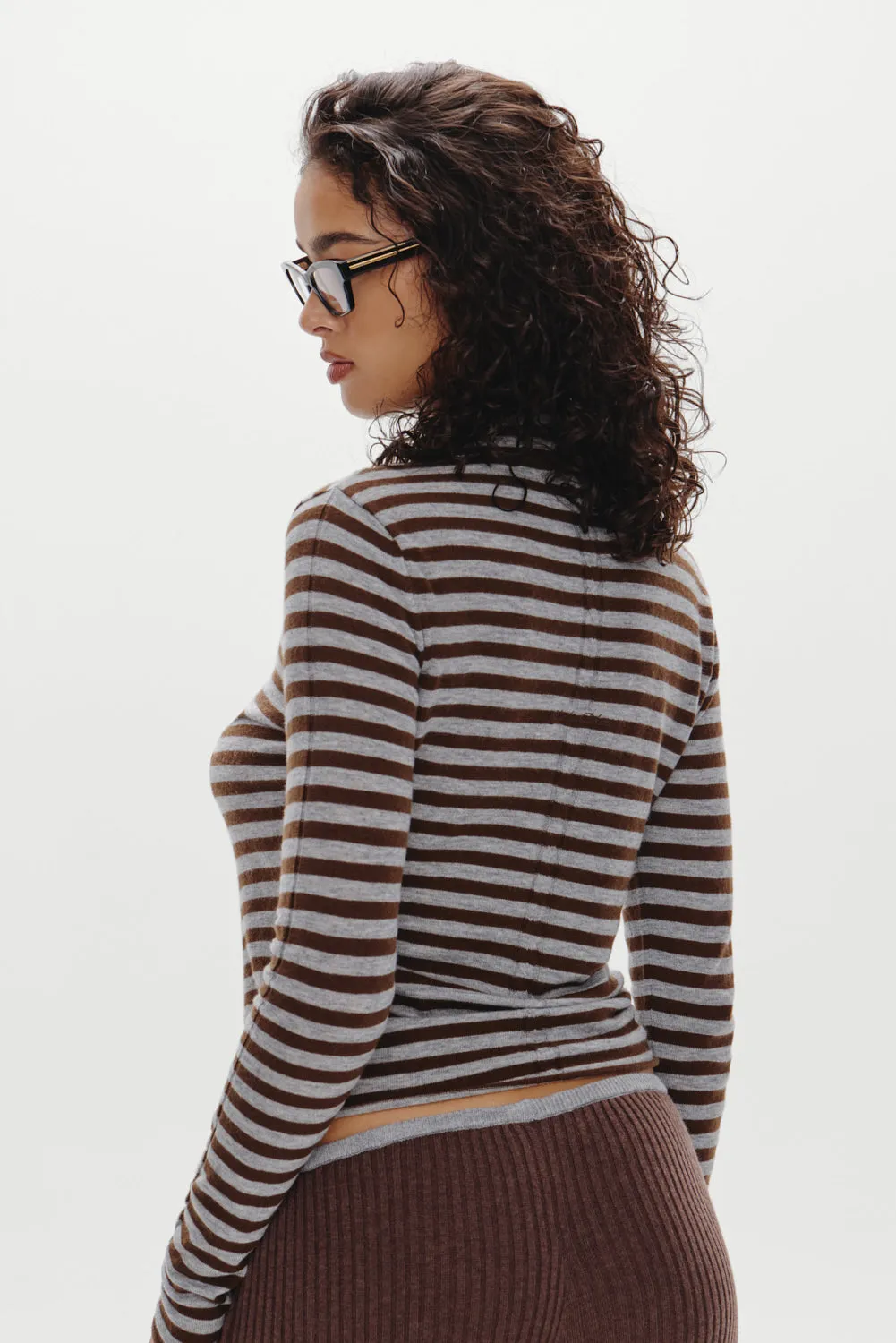 Leo Knit Button Up Cardigan - Pebble sold by Frankie's Bikinis product image thumbnail 5