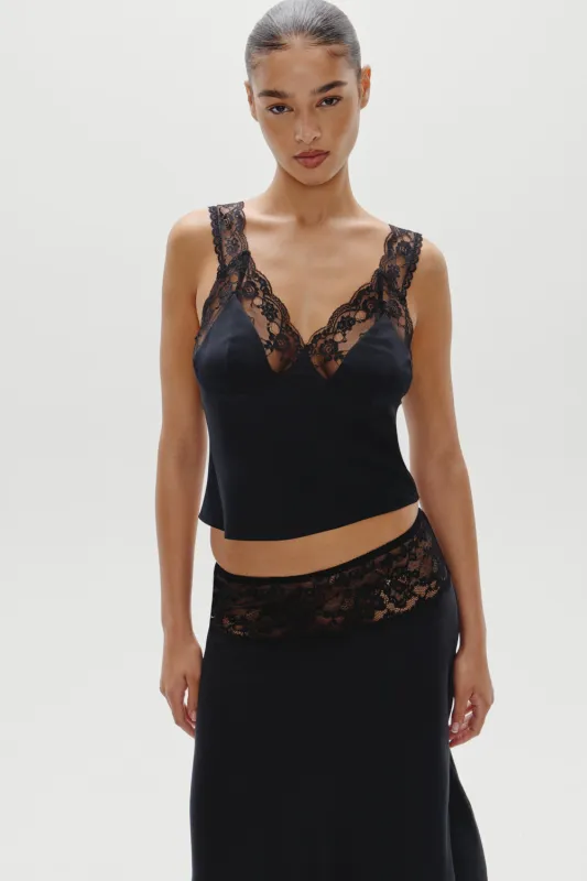 Harper Satin Top - Black sold by Frankie's Bikinis