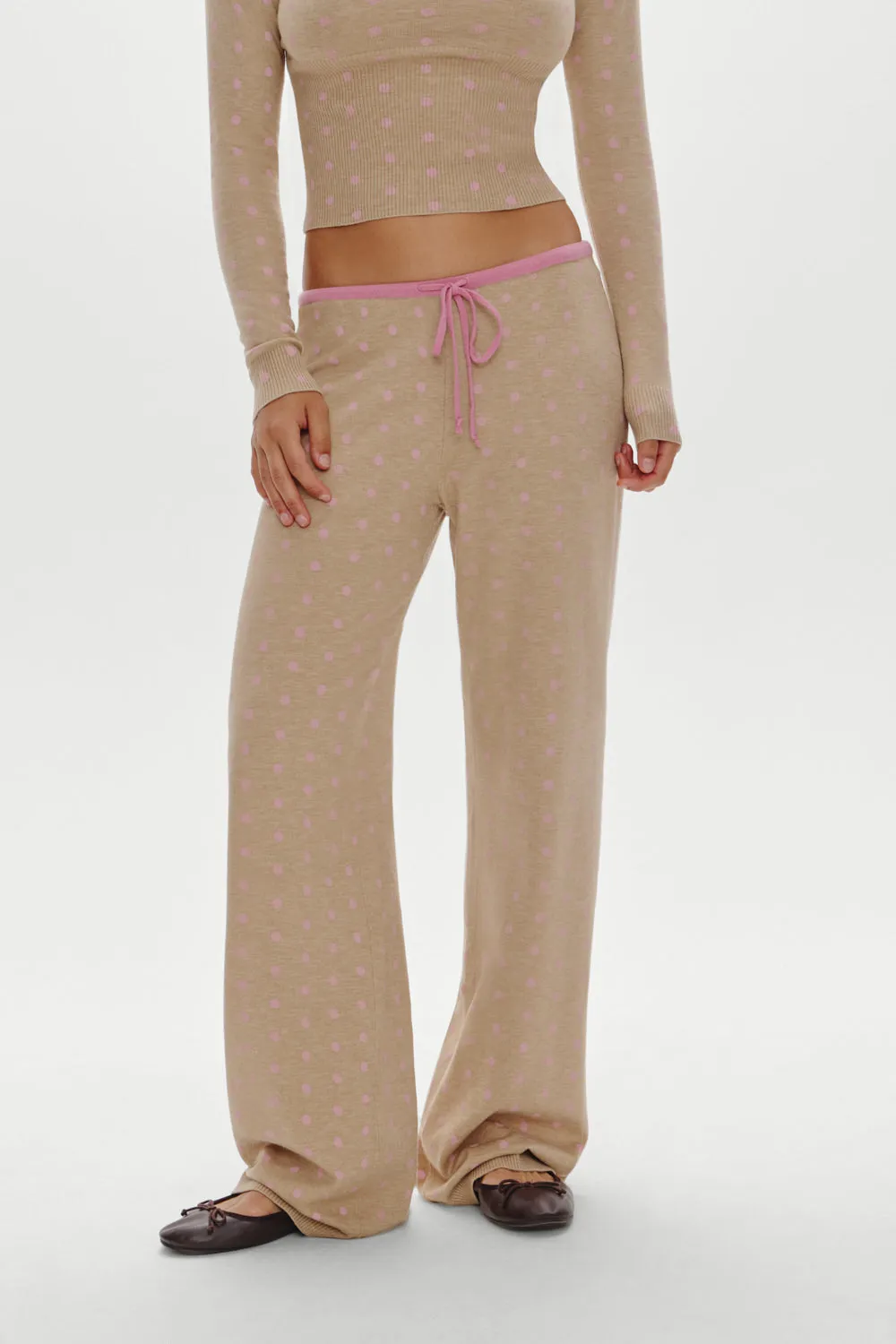 Mellow Knit Pants - Pink Ornaments sold by Frankie's Bikinis