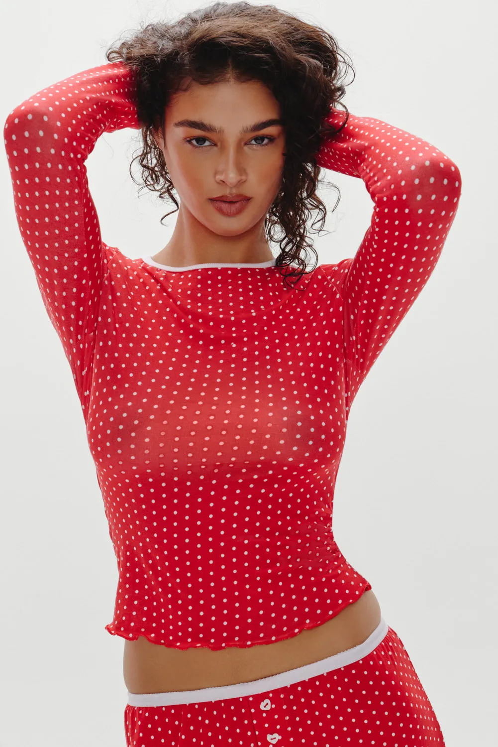 Joy Long Sleeve Sleep Shirt - Holiday Dot sold by Frankie's Bikinis product image thumbnail 2
