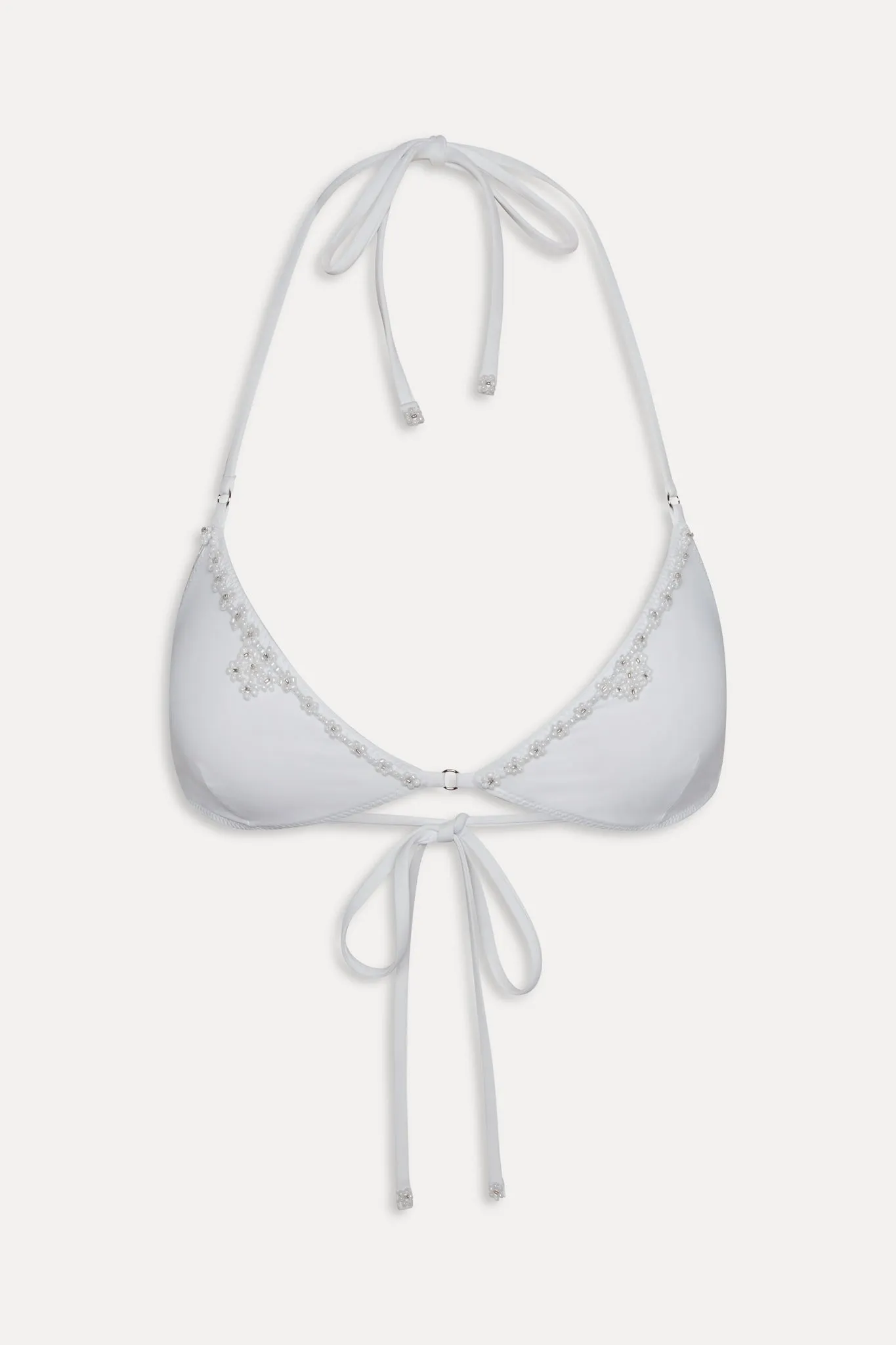 Amore Beaded Skimpy Bikini Top - Optic White sold by Frankie's Bikinis product image thumbnail 3