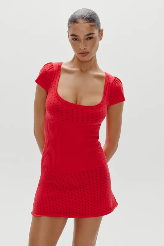 Eliza Knit Mini Dress - Cranberry sold by Frankie's Bikinis