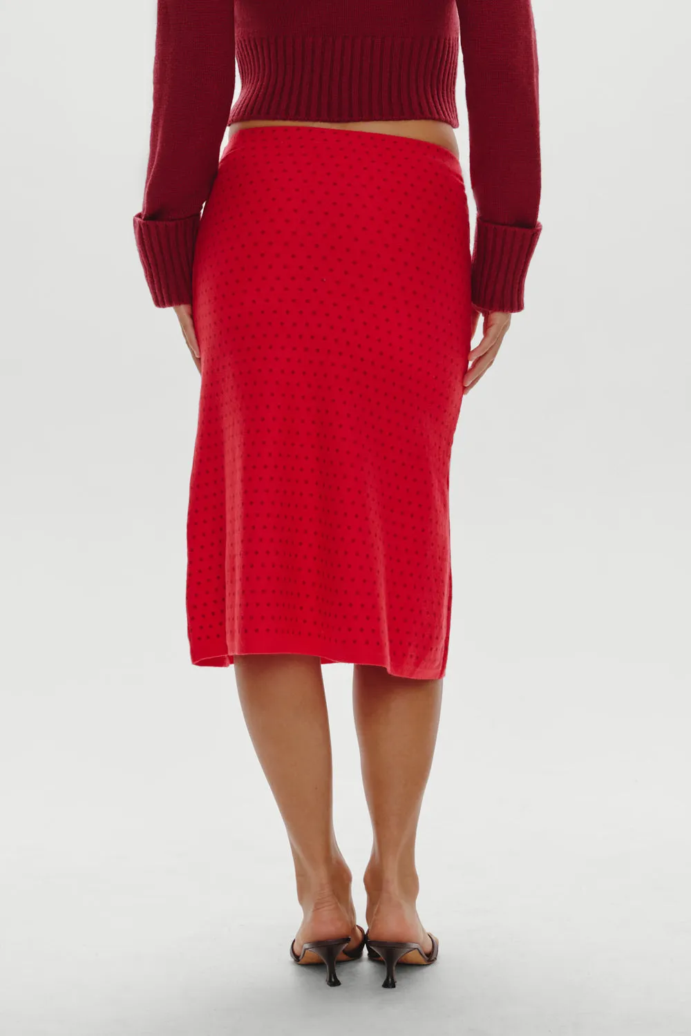 Magnolia Knit Midi Skirt - Cranberry sold by Frankie's Bikinis product image thumbnail 4
