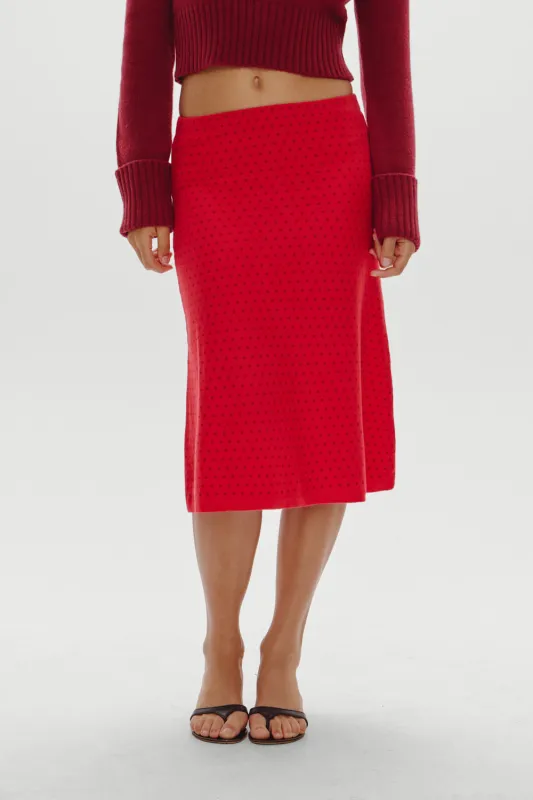 Magnolia Knit Midi Skirt - Cranberry sold by Frankie's Bikinis