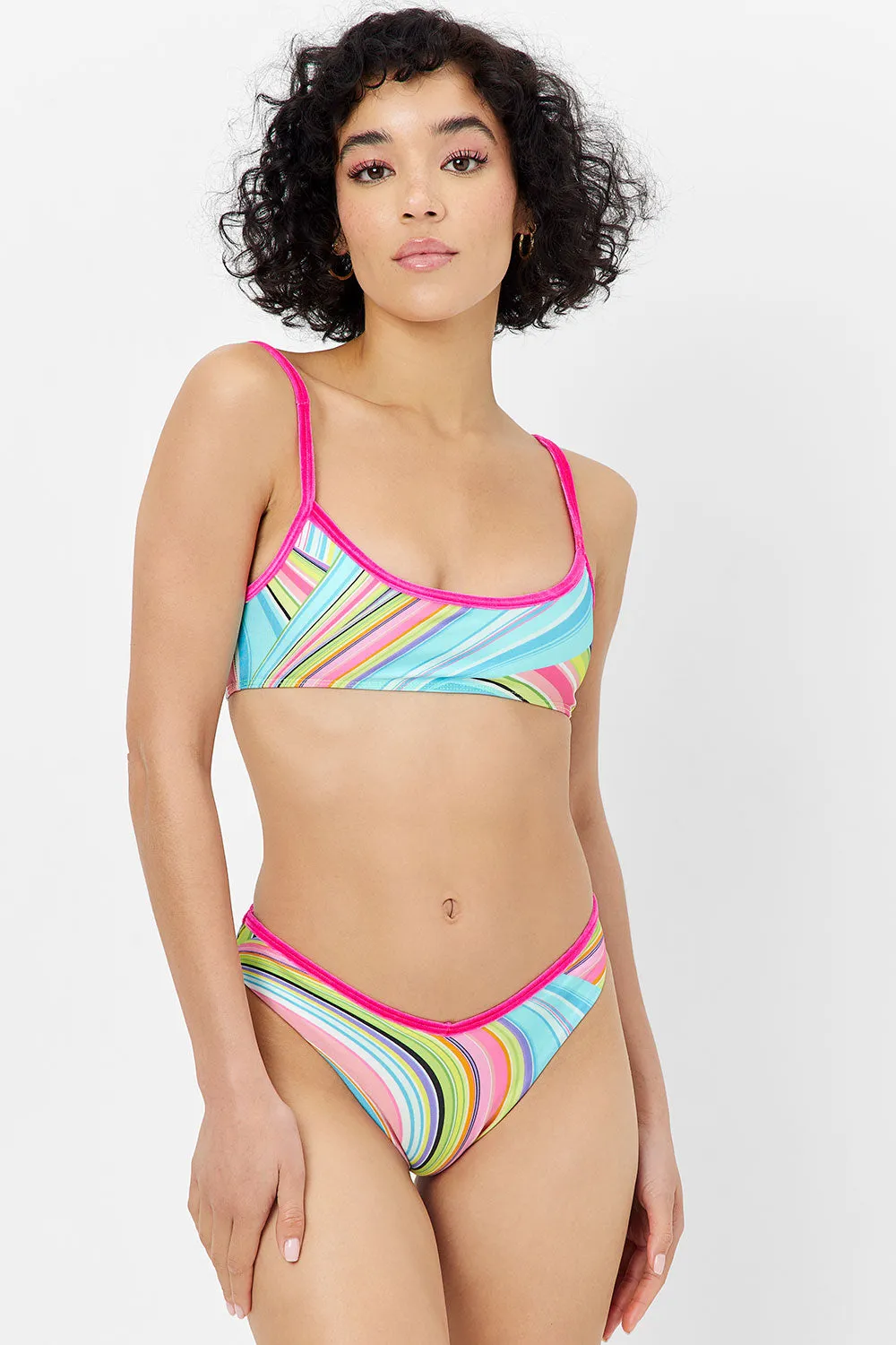 Enzo Shine Cheeky Bikini Bottom - Rainbow Swirl sold by Frankie's Bikinis product image thumbnail 4