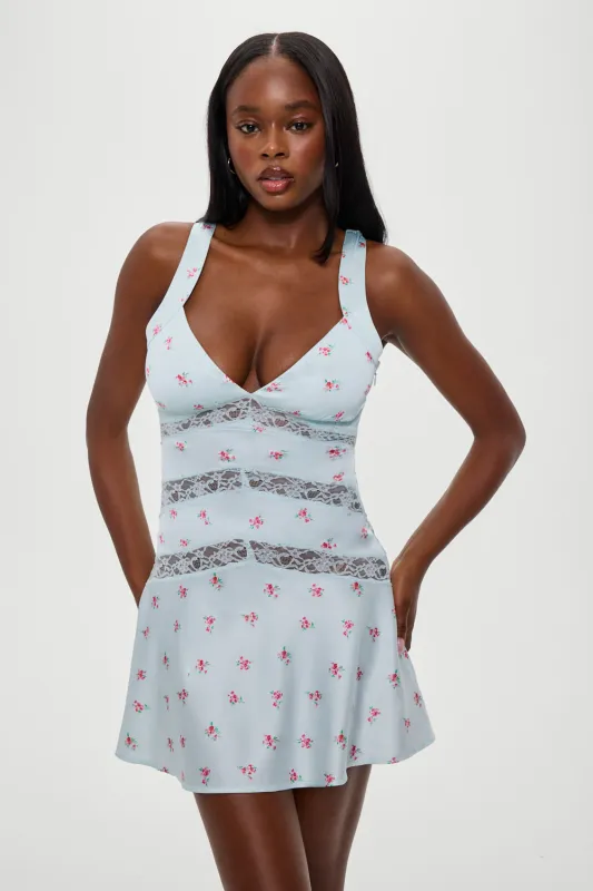 Sedona Satin Lace Mini Dress - Tiny Bouquet sold by Frankie's Bikinis