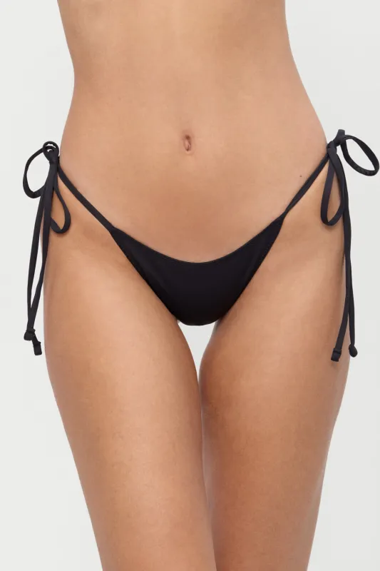 Mackenzie Cheeky String Bikini Bottom - Black sold by Frankie's Bikinis
