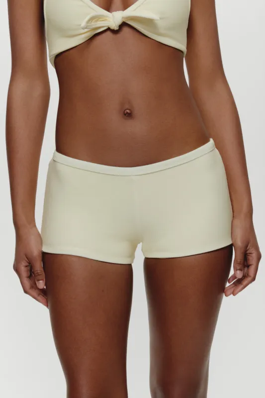 Caster Terry Cheeky Boy Shorts - Lemon made by Frankie's Bikinis
