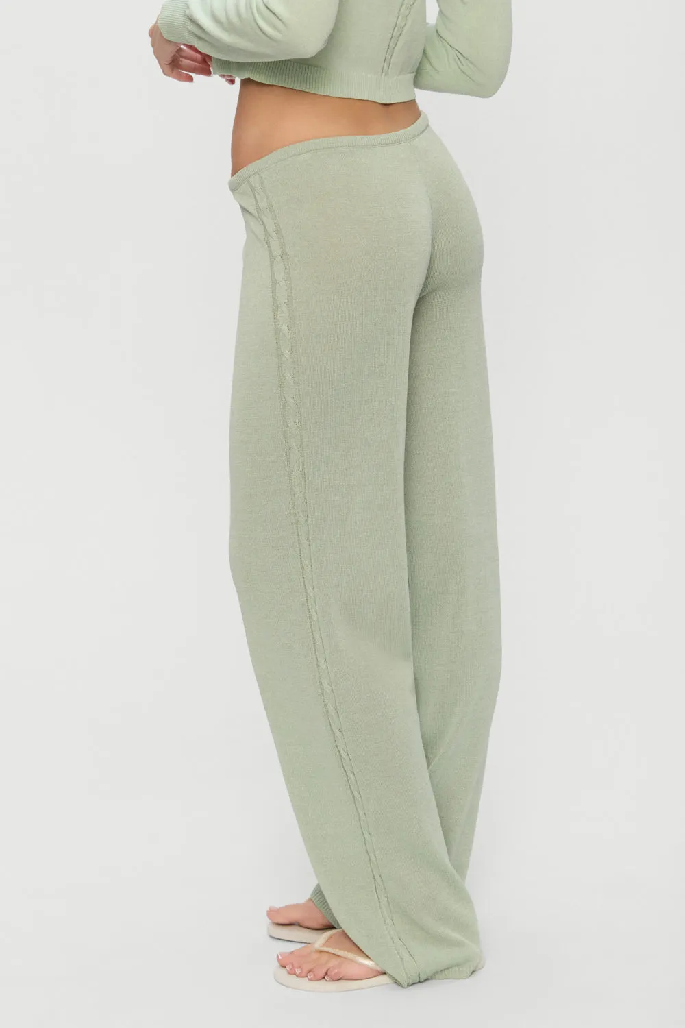 Ela Low Rise Knit Pants - Eucalyptus sold by Frankie's Bikinis product image thumbnail 5