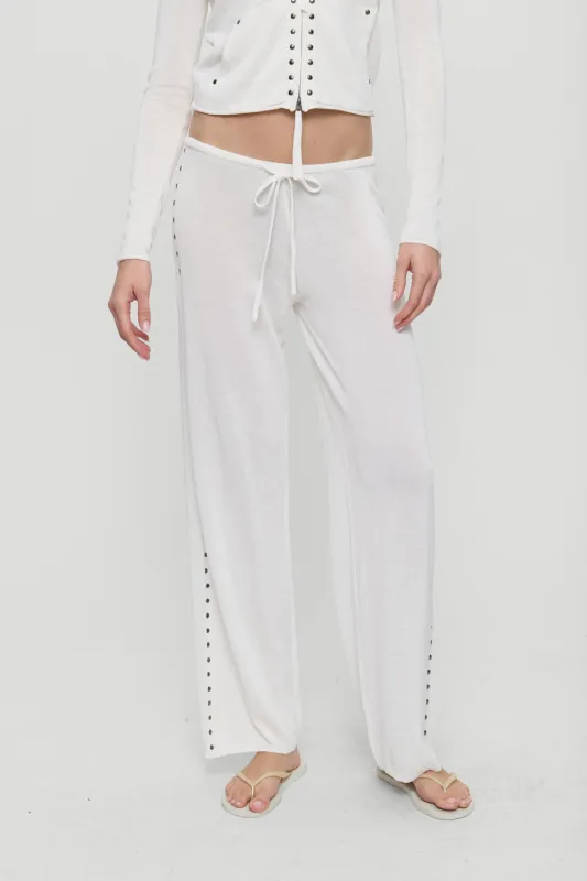 Ela Low Rise Knit Pants - Coconut Cream made by Frankie's Bikinis