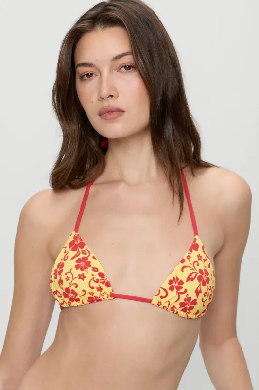 Nick Triangle Halter Bikini Top - Favorite Flower made by Frankie's Bikinis