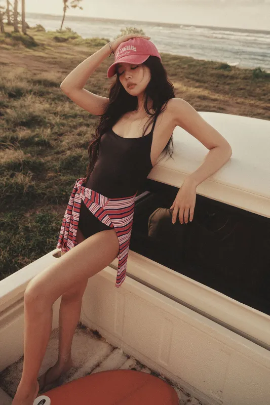 x JENNIE Lotus One Piece Swimsuit - Black made by Frankie's Bikinis