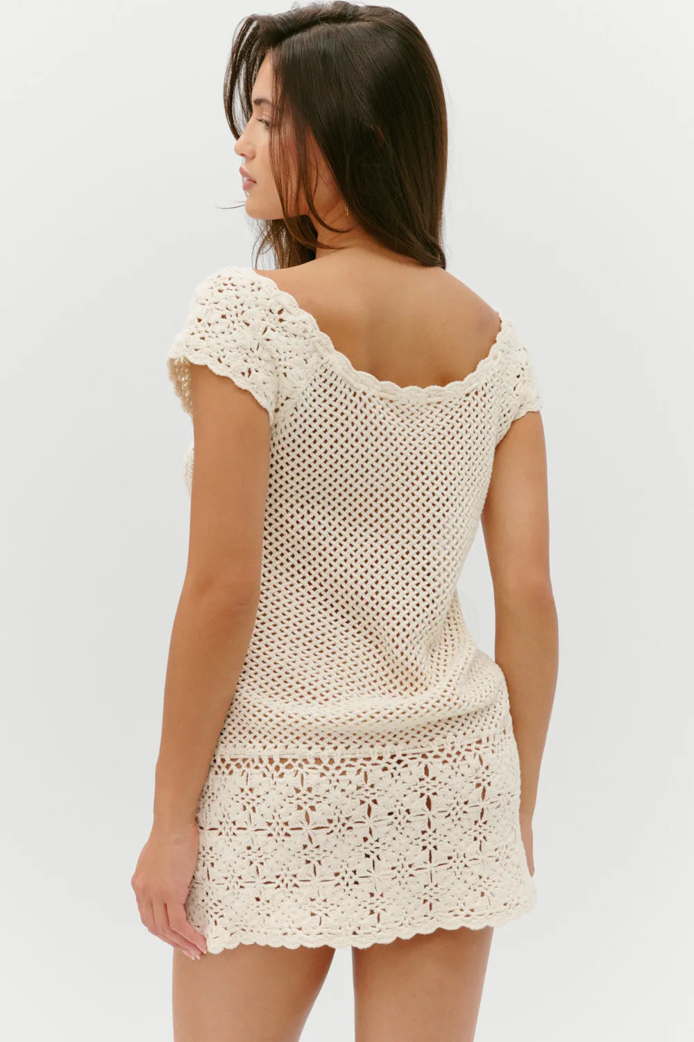 Moss Crochet Mini Dress - Sand Dollar sold by Frankie's Bikinis product image thumbnail 4