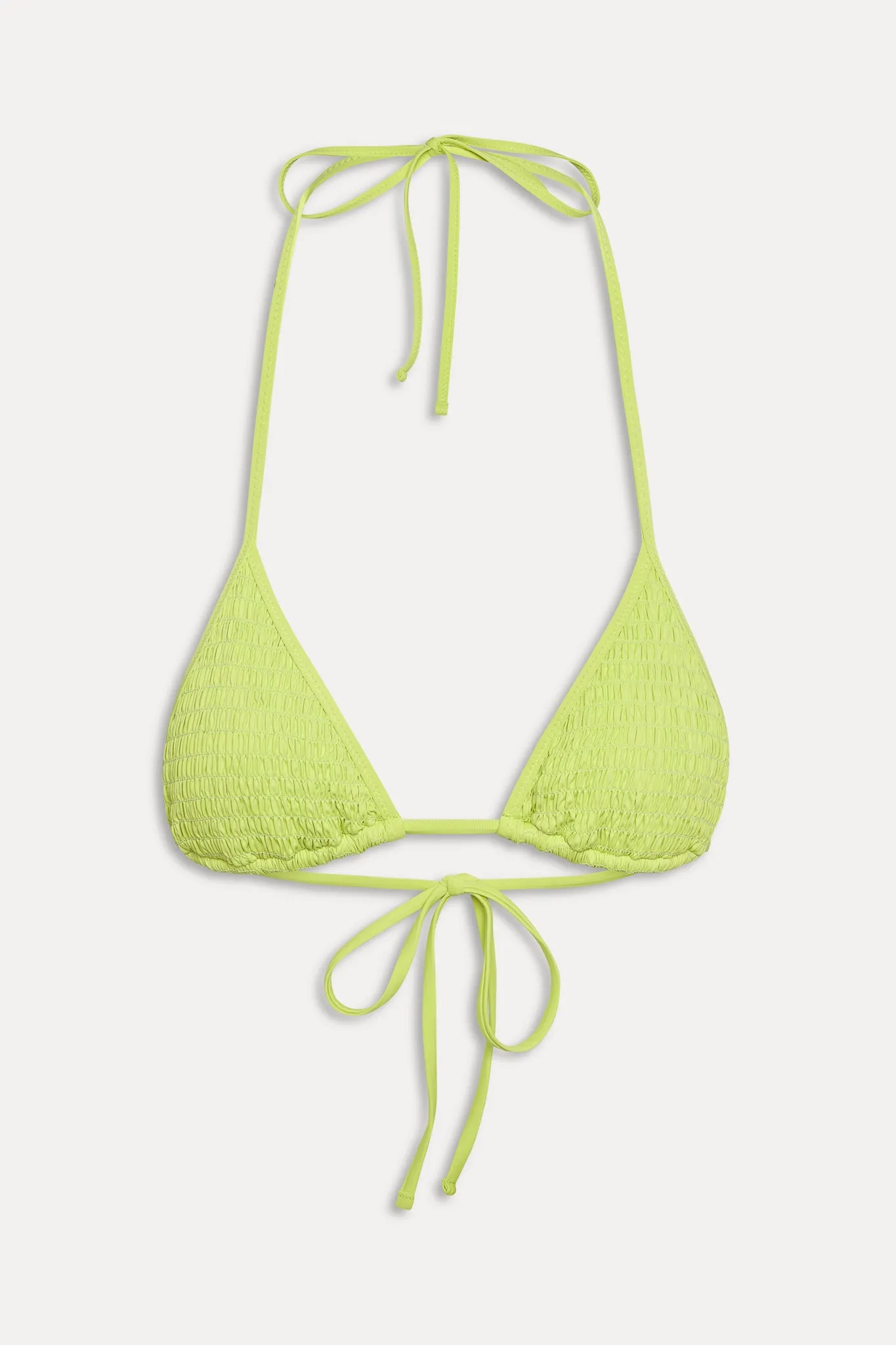 Nick Smocked Triangle Bikini Top - Sea Glass Green sold by Frankie's Bikinis product image thumbnail 3