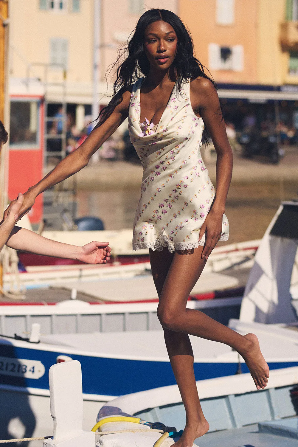 Chloe Silk Mini Dress - Chateau Floral sold by Frankie's Bikinis
