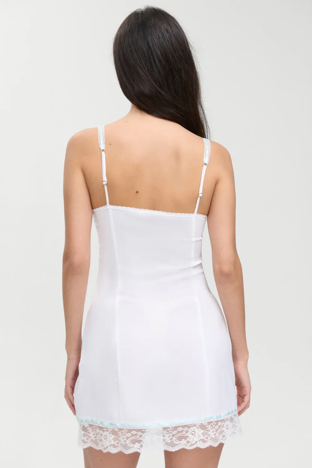 Summer Sonnet Satin Mini Dress - Optic White sold by Frankie's Bikinis product image thumbnail 4