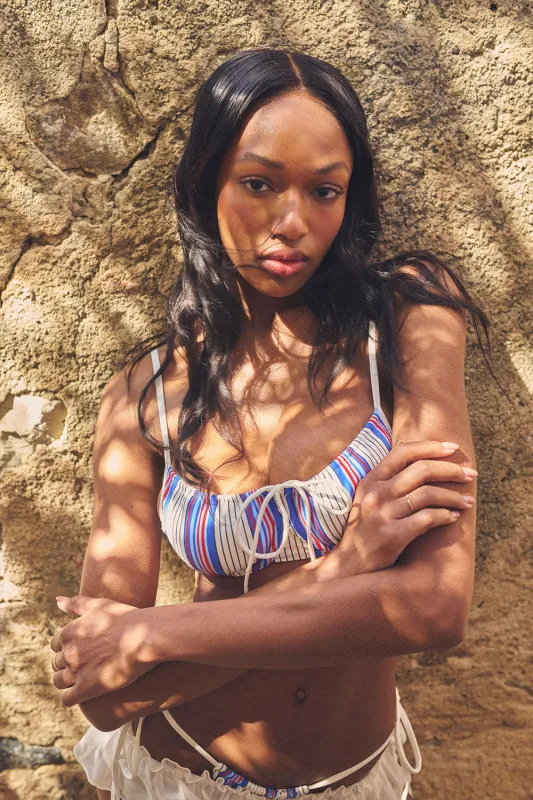 Vivienne Striped Underwire Bikini Top - St. Tropez Stripe made by Frankie's Bikinis