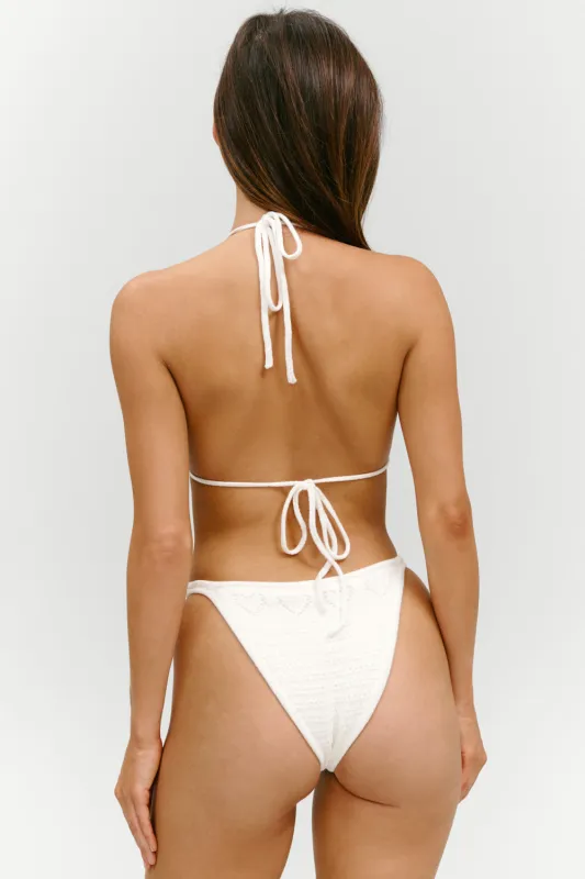 x Paige Lorenze Tide Knit Bottom - White Chapel made by Frankie's Bikinis
