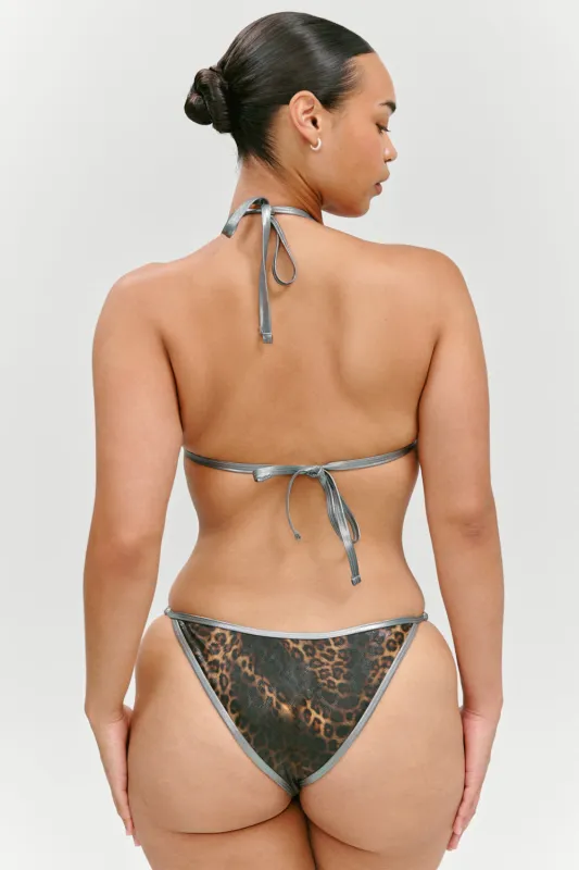 x KHY Luna Foil Bikini Bottom - Vintage Leopard made by Frankie's Bikinis