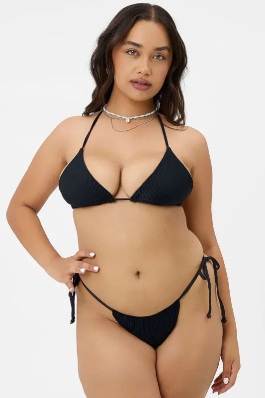 Tia Ribbed Triangle Bikini Top - Black - Extended sold by Frankie's Bikinis