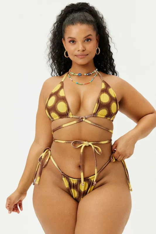 Tatum Terry Triangle Bikini Top - Golden - Extended sold by Frankie's Bikinis