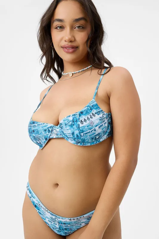 Pam Shine Underwire Bikini Top - Alana Blue - Extended sold by Frankie's Bikinis