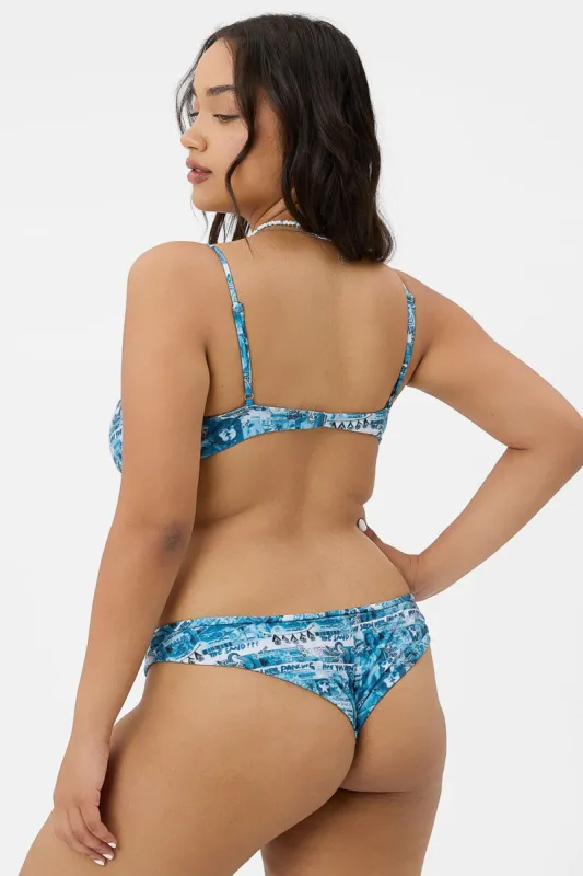 Marina Shine Cheeky Bikini Bottom - Alana Blue - Extended sold by Frankie's Bikinis