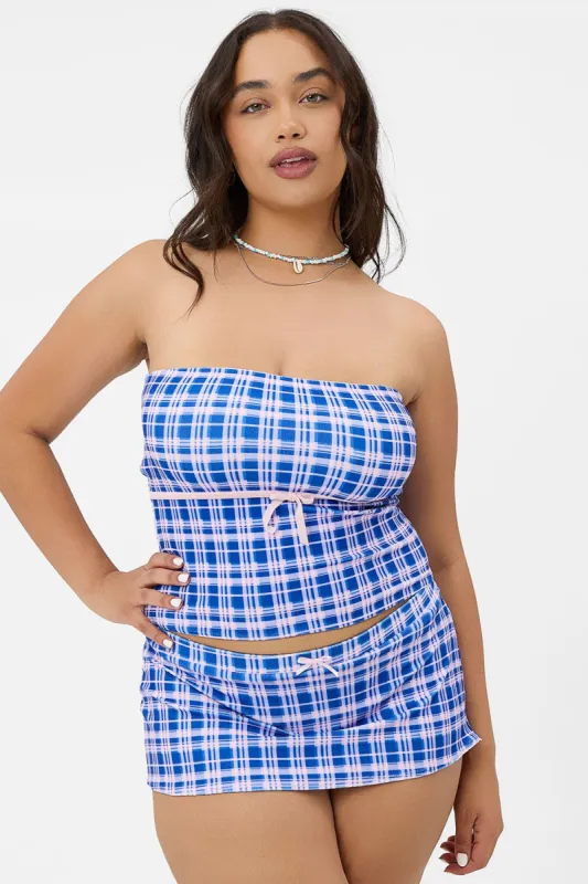 x GIGI HADID Peace Terry Strapless Bikini Top - Plaid - Extended sold by Frankie's Bikinis