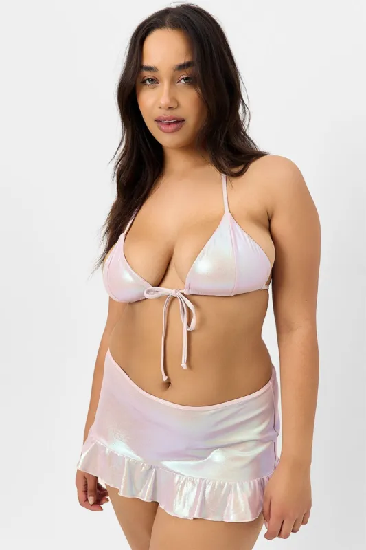 Phillipa Iridescent Triangle Bikini Top - Gilded Angel - Extended sold by Frankie's Bikinis