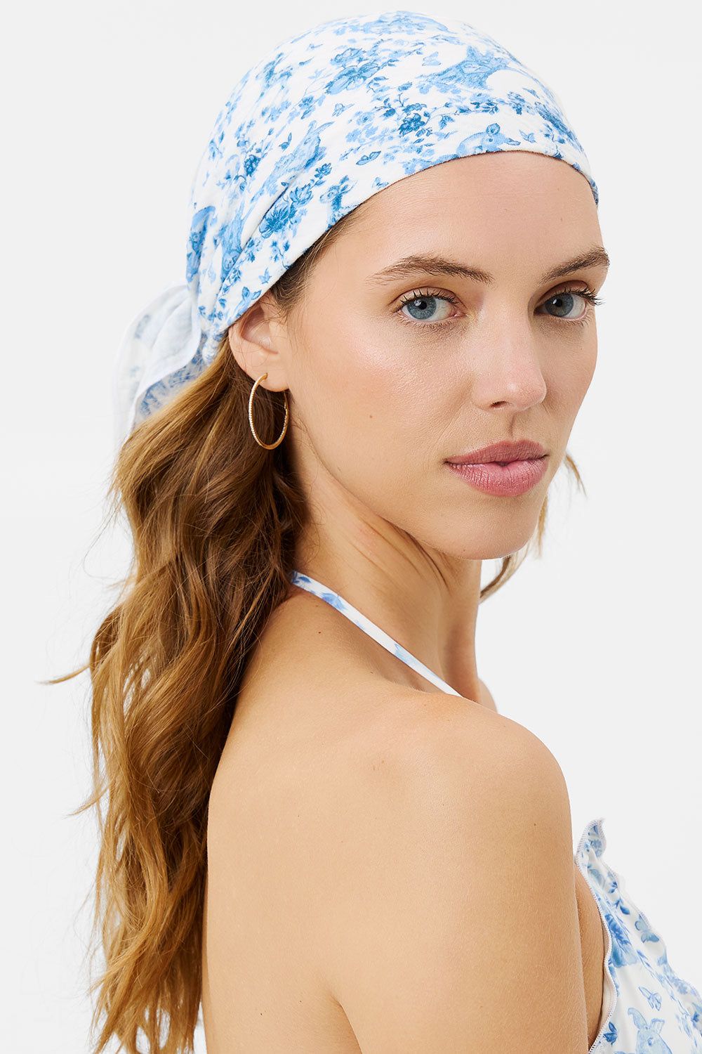 x GIGI HADID Heidi Head Scarf - Yomi Toile Blue sold by Frankie's Bikinis product image thumbnail 4