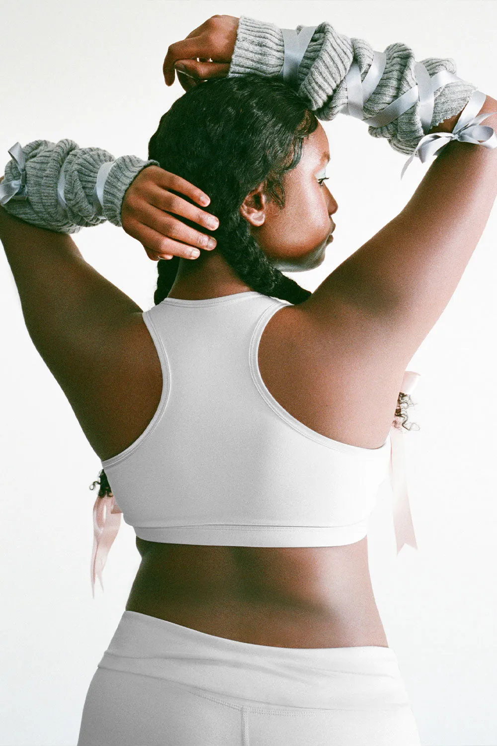Barre Racerback Sports Bra - Icy Gray sold by Frankie's Bikinis product image thumbnail 5