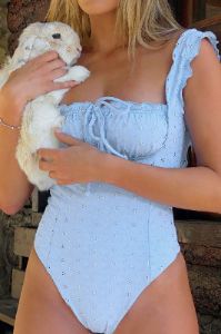 x GIGI HADID Fawn Eyelet One Piece Swimsuit - Sea Angel sold by Frankie's Bikinis